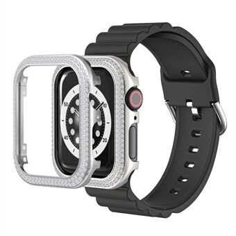 Zinklegering + Snygg Rhinestone Decor Watch Case Cover för Apple Watch SE / Series 6/5/4 40 mm - Silver