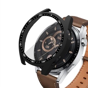 För Huawei Watch GT3 46 mm Stötsäker hård PC-ram Skyddsskal med anti-skrapa HD Scratch i härdat glas