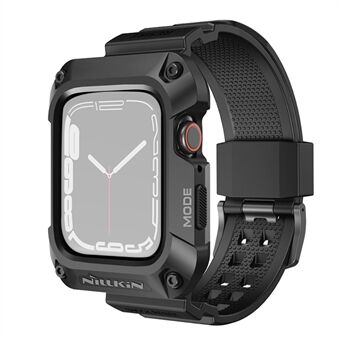 NILLKIN för Apple Watch Series 8/7 45 mm metallfodral Alloy Robust skyddsöverdrag med TPU-klockband