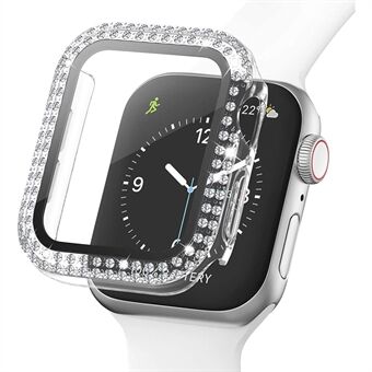Shiny Rhinestone skyddande klockfodral med härdat glasfilm för Apple Watch Series 3/2/1 38 mm