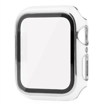 Hård PC galvanisering Anti-dropp klockfodral Ramskydd med härdat glas skärmskyddsfilm för Apple Watch Series 7 41mm