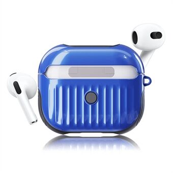 Resväska stil blank gummibelagd PC + TPU hörlurar Laddningsbox Skyddsfodral för Apple AirPods 3
