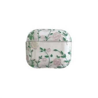 For Apple AirPods 3 Gardenia Flowers Leaves Printing Earphone Case Separable Charging Box Transparent PC Shell