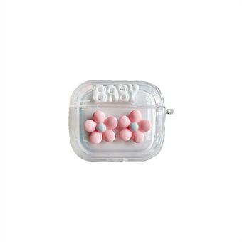 För Apple AirPods Pro Soft TPU Baby Rosa Flower Case Spring Armband Hörlurstillbehör Fodral