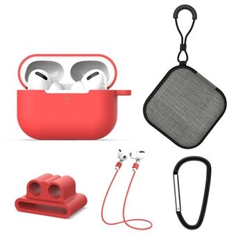 5 st / set för Apple AirPods Pro 2 Laddningsfodral Cover Headset Silikonfodral Skyddsset med hörsnäckor Hållare / Anti-förlorad nackrem / Spänne