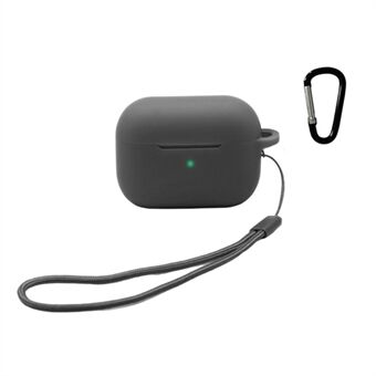 För Apple AirPods Pro 2 hörlurar Silikonfodral Bluetooth Earbud Laddningsbox Antidroppskydd med handrem och karbinhake