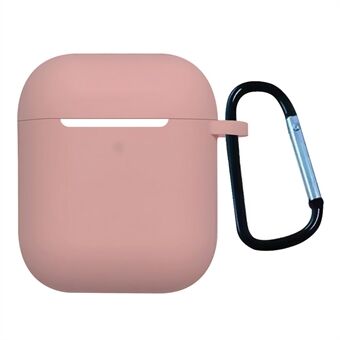 För Apple AirPods med laddningsfodral (2016) / (2019) / AirPods med trådlöst laddningsfodral (2019) Stötsäkert skal Bluetooth Earbuds Protector 2,5 mm förtjockat silikonfodral med spänne