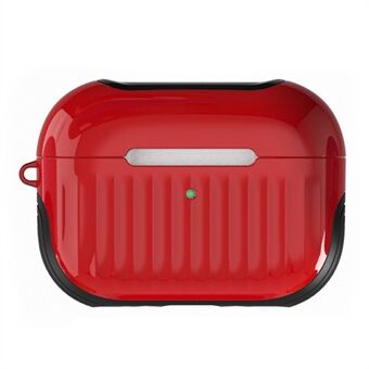 För Airpods Pro 2 Fullt skyddande resväska-formad hörlursfodral Glänsande gummibelagd PC + TPU Stötsäkert hörlursfodral