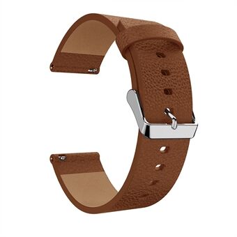 Litchi Texture Äkta läderklockarmbandbyte, längd: 115 + 85mm för Fitbit Versa