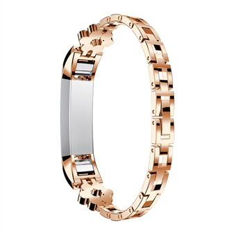 Sexbladigt blomma diamant dekor armbandsurbyte för Fitbit Alta