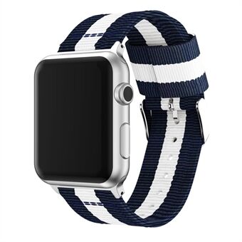 Metal Buckle Woven Nylon Watch Strap för Apple Watch Series 4 44mm, Series 3/2/1 42mm