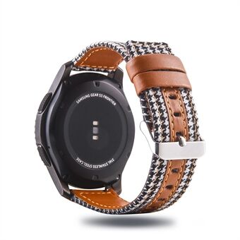 Cloth and Genuine Leather Watch Band for 22mm Smart Watch