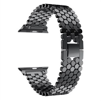 XINCUCO D-Button Buckle Stainless Steel Fish Scale Shape Watch Band for Apple Watch Series 5 4 40mm / Series 3 2 1 38mm