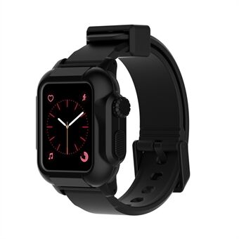 Mjukt silikonklockarmband + klockfodral för Apple Watch Series 3/2/1 42mm - helt svart