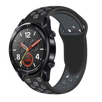 Tvåfärgat mjukt silikonurrem för Huawei Watch GT