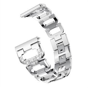 20mm D-shape Rhinestone Decor Stainless Steel Watch Band for Samsung Galaxy Watch 42mm