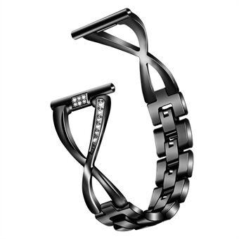 20 mm X-formad aluminiumlegering diamant klockarmband för Samsung Galaxy Watch 42 mm - Svart