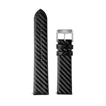 Carbon Fiber Grain Genuine Leather Smart Watch Band Strap for Fitbit Versa Lite 2nd