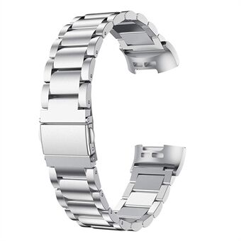 Klockarmband med tre pärlor i rostfritt Steel för Fitbit Charge 3