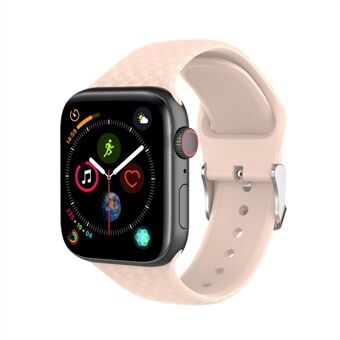 Silikonarmband med diamantmönster för Apple Watch Series 6/SE/5/4 44 mm och 3/2/1 42 ????mm - Cream Pink