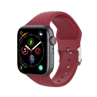 Silikonarmband med diamantmönster för Apple Watch Series 6/SE/5/4 44 mm och 3/2/1 42 ????mm - Röd