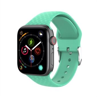 Silikonarmband med diamantmönster för Apple Watch Series 6/SE/5/4 44 mm och 3/2/1 42 ????mm - ljusgrön