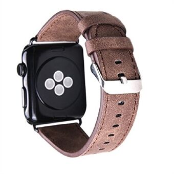 Grazy Texture Genuine Leather Smart Watch Strap for Apple Watch SE/Series 6/5/4 44mm / Series 3/2/1 42mm