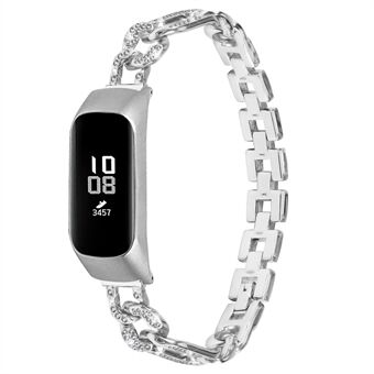 Klockarmband för Samsung Galaxy Fit-e SM-R375, Bling Rhinestone Decor klockband Armbandsarmband i legering