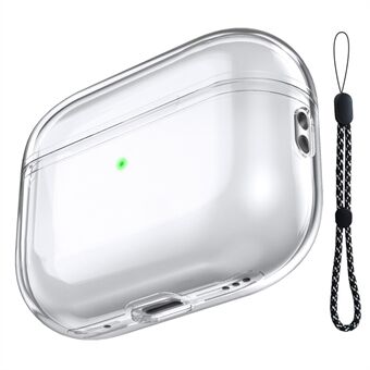AHASTYLE WG94 för Apple AirPods Pro 2 Transparent TPU-hörlursfodral Bluetooth-öronsnäcka Laddningsfodral Anti- Scratch med handrem
