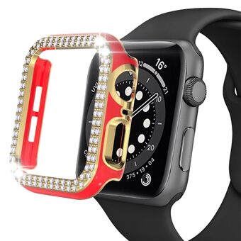 För Apple Watch Series 4/5/6 44 mm / SE 44 mm Fashion galvanisering Tvårads strass Dekor Smart Watch Halvt fodral PC Anti-kollisionsskydd