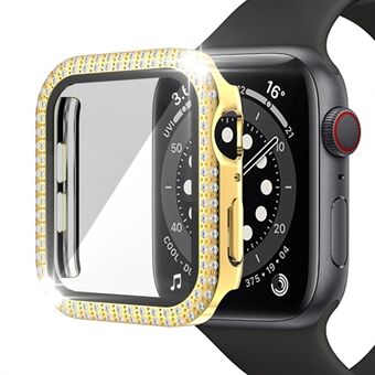 För Apple Watch SE / Series 4/5/6 40 mm Rhinestone + PC + Anti-drop klockaskydd i härdat glas