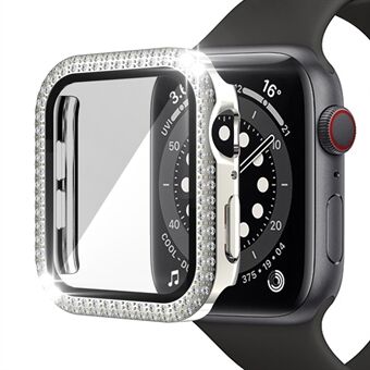 För Apple Watch Series 1/2/3 42 mm Drop-proof Anti- Scratch Rhinestone + PC + Härdat glas Smart Watch Case Cover