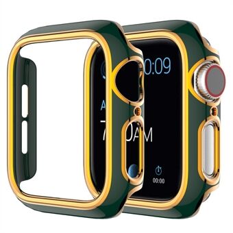 För Apple Watch Series 1/2/3 38 mm dubbelfärgad galvanisering PC-klocka Halvfodral Anti Scratch