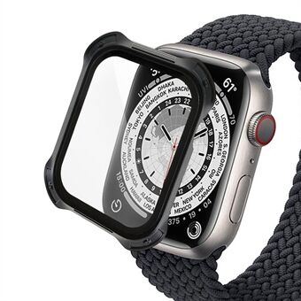 RURIHAI For Apple Watch Series 7 41mm Anti-dropp hårt PC Cover Watch-fodral med skärmskydd i härdat glas