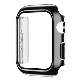 For Apple Watch Series 7 45mm Tempered Glass Film Watch Case Dustproof Button Cover Electroplating PC Shell