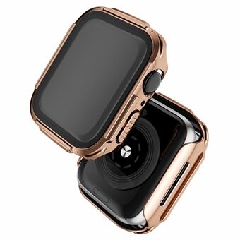 För Apple Watch Series 7 45 mm Elegant elektropläterad PC Smart Watch-fodral Skyddsfodral med skärmskydd i härdat glas