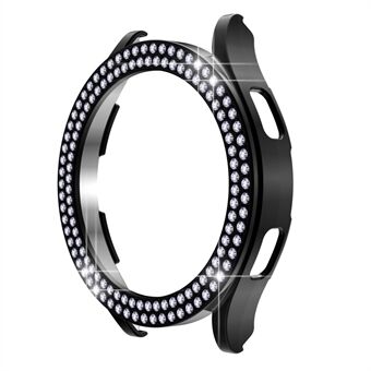 För Samsung Galaxy Watch 5 44mm Halvt skydd Double Rhinestones Decor PC Watch Skyddsfodral