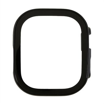 För Apple Watch Ultra 49 mm polerat klockfodral med silketryck Skärmskydd i härdat glas Anti-dropp hårt PC-skydd