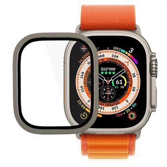 För Apple Watch Ultra 49 mm Titanium Alloy Watch-fodral Integrerad hellim härdat glas skärmskydd Smart Watch-fodral med skärmfilm