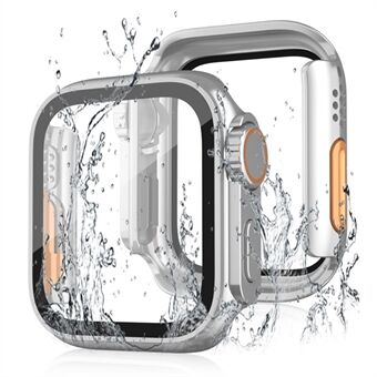 För Apple Watch Series 6 / 5 / 4 / SE / SE (2022) 40 mm vattentät, droppsäker PC Watch-fodral med skärmskydd i härdat glas