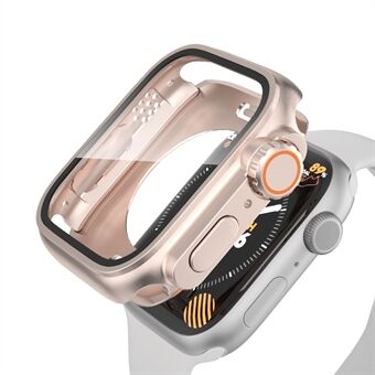 Vattentätt fodral för Apple Watch Series 6 5 4 SE (2022) SE 44mm, hård PC Helt skyddande skydd med skärmskydd i härdat glas