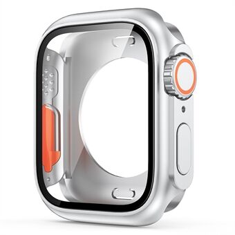 För Apple Watch Series 8 7 45 mm övergripande skyddskåpa Hårt PC-klockafodral med skärmskydd i härdat glas