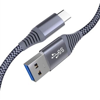 USB 3.0 till USB-C Snabbladdning Nylon Braid Laddningskabel, 1,2m
