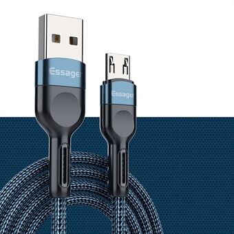 ESSGAER flätad tråd Micro USB Data Sync Laddningskabel, 2M