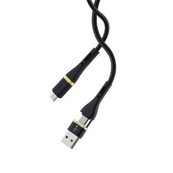 Quick ED-106 USB och Type-C till Type-C 3A snabbladdningsdatakabel