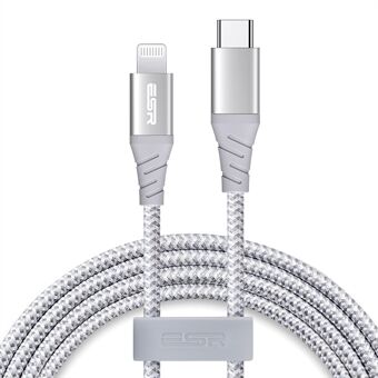 ESR 1m USB-C till blixtflätad nylonkabel med MFi-certifikat
