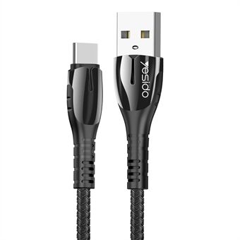 YESIDO CA45 1,2 m 5A USB till Type-C supersnabb laddningskabel Flätad datasladd