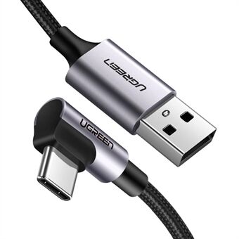 UGREEN 50942 2m USB 2.0 till Type-C-kabel Armbågsdesign Mobiltelefonkabel 18W snabbladdningssladd