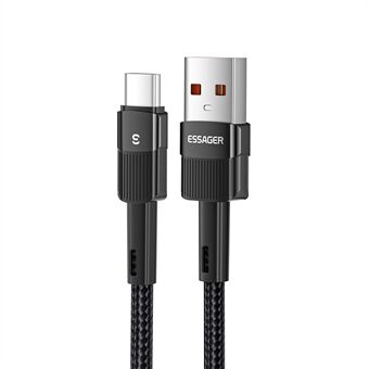 ESSAGER 0,5 m laddningskabel USB till typ C 66W snabbladdning 480Mbps överföringssladd - svart