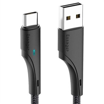 ESSAGER 1m nylonflätad USB till typ C-kabel 3A snabbladdning 480 Mbps överföringssladd